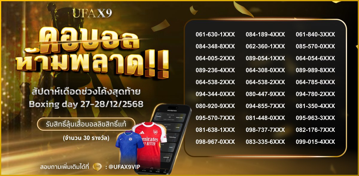 รายชื่อผู้โชคดี boxing day